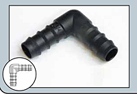 Union Elbow Hose Connector 12 mm Black
